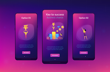 Image showing Key to success app interface template.