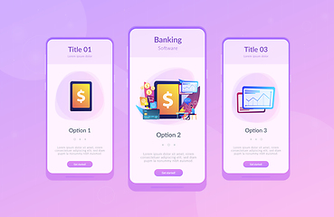 Image showing Core banking IT system app interface template.