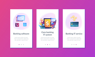 Image showing Core banking IT system app interface template.