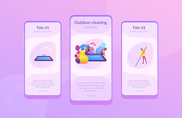 Image showing Pool and outdoor cleaning app interface template.