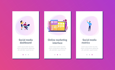 Image showing Social media dashboard app interface template.