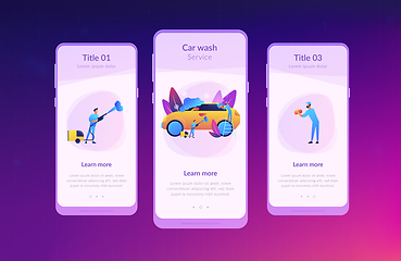 Image showing Car wash service app interface template.