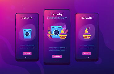 Image showing Dry cleaning and laundering app interface template.