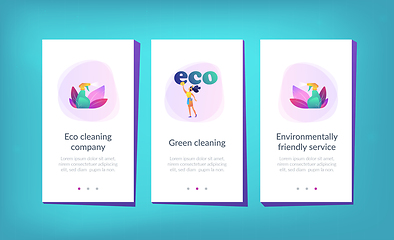 Image showing Green cleaning app interface template.