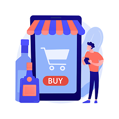 Image showing Alcohol E-commerce abstract concept vector illustration.