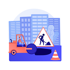 Image showing Road works abstract concept vector illustration.