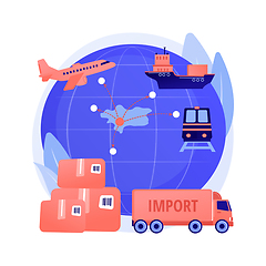 Image showing Import of goods and services abstract concept vector illustration.