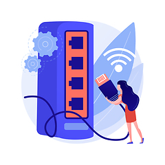 Image showing Ethernet Ethernet connection abstract concept vector illustration.