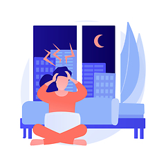 Image showing Sleep behavior disorder abstract concept vector illustration.