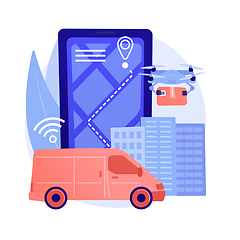 Image showing Autonomous delivery abstract concept vector illustration.