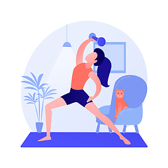 Image showing Home gymnastics abstract concept vector illustration.