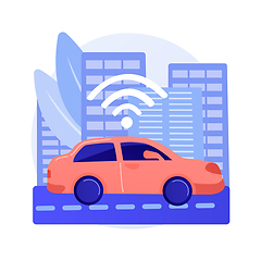 Image showing Autonomous driving abstract concept vector illustration.