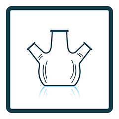 Image showing Icon of chemistry round bottom flask with triple throat