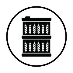 Image showing Barrel with wheat symbols icon