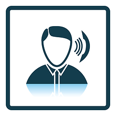 Image showing Businessman avatar making telephone call icon