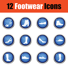 Image showing Set of footwear icons. 