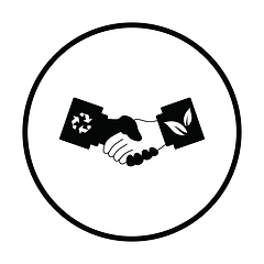 Image showing Ecological handshakes icon