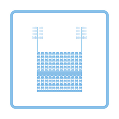 Image showing Stadium tribune with seats and light mast icon