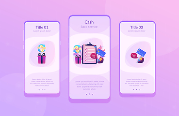 Image showing Cash back app interface template.