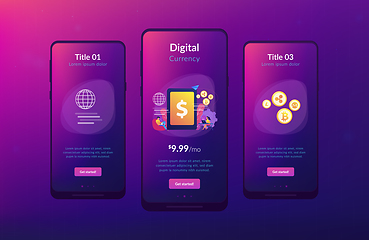 Image showing Digital currency app interface template.