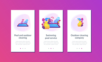 Image showing Pool and outdoor cleaning app interface template.