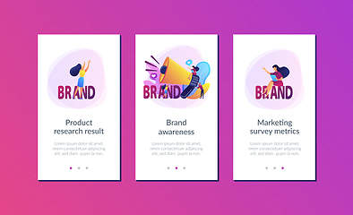 Image showing Brand awareness app interface template.