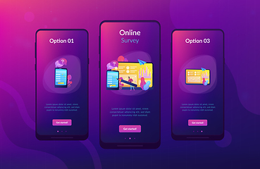 Image showing Online survey app interface template.