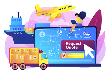 Image showing Freight quote request concept vector illustration