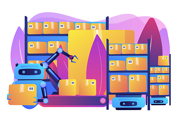 Image showing Warehousing robotization concept vector illustration