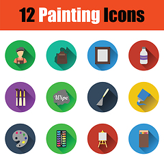 Image showing Set of painting icons