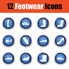 Image showing Set of footwear icons. 