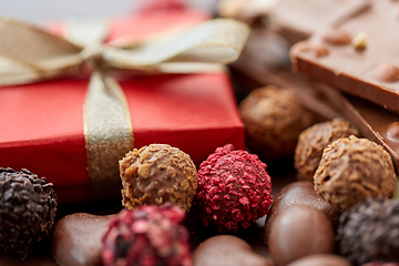 Image showing close up of handmade chocolate candies