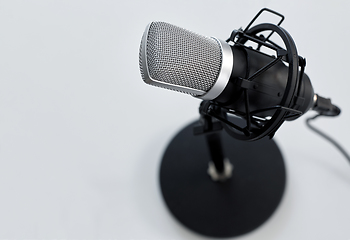 Image showing close up of microphone on white background