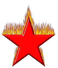 Image showing 3D Red Star on Fire