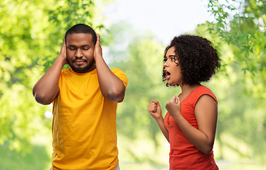 Image showing african american couple having argument