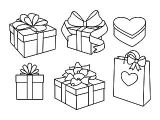 Image showing Doodle set of gift boxes