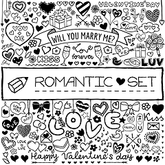 Image showing Doodle romantic set