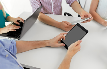 Image showing group of high school students with tablet pc