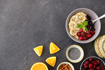 Image showing cereal with berries, fruits, nuts and poppy seeds