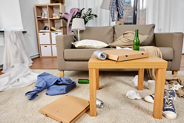 Image showing messy home living room with scattered stuff