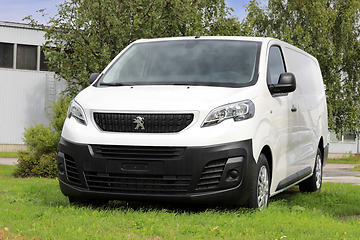 Image showing New White Peugeot Expert Van Parked