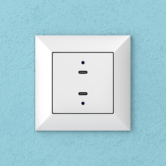 Image showing Wall socket with USB-C ports