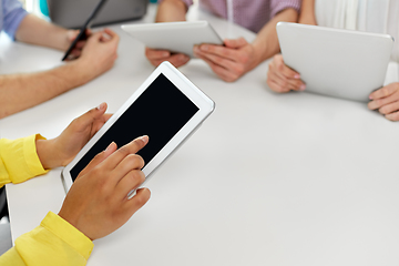 Image showing group of high school students with tablet pc