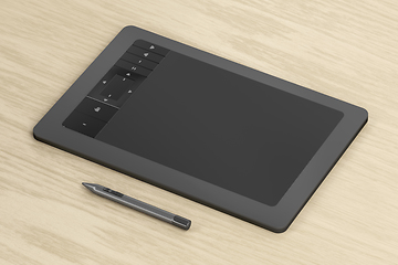 Image showing Graphics tablet with pen