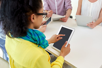 Image showing group of high school students with tablet pc