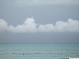 Image showing turquoise ocean and dark blue sky