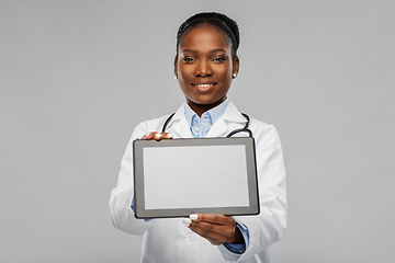 Image showing african american female doctor with tablet pc