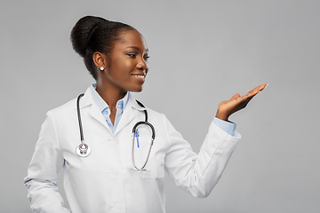 Image showing african american female doctor with stethoscope