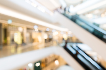 Image showing Blurred image of shopping mall and people