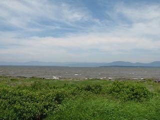 Image showing ocean and mountains landscape